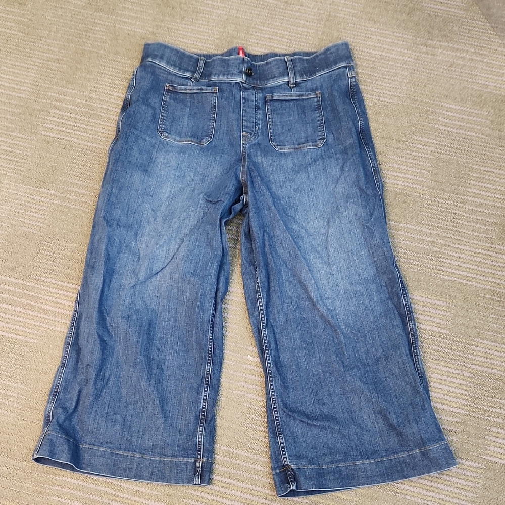 SPANX Wide Leg Cropped Jeans With Patch Pockets Size 2X
